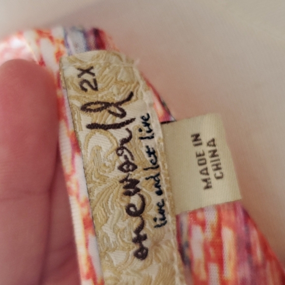 Colorful Blue and Orange/Red Patterned Tunic - Picture 3 of 3